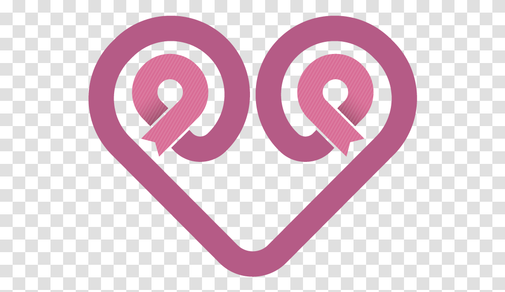 Heart Shaped Ribbon Pink Ribbon, Rug, Logo Transparent Png
