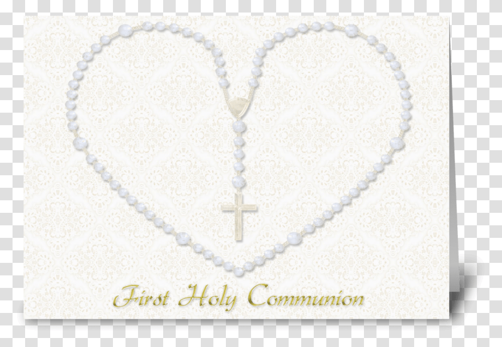 Heart Shaped Rosary Beads Communion Greeting Card Heart, Necklace, Jewelry, Accessories, Accessory Transparent Png