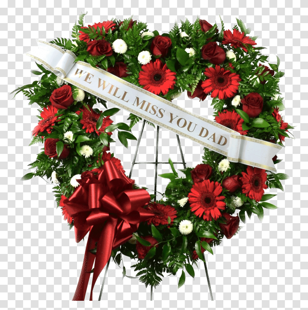 Heart Shaped Standing Wreath Heart Shaped Funeral Wreath, Plant, Flower, Blossom, Flower Arrangement Transparent Png