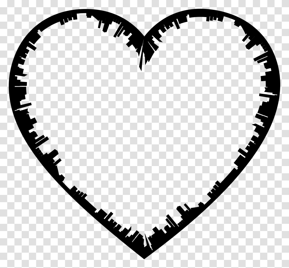 Heart Silhouette Skyline Clip Art Clip Art Silhouette Heart, Gray, World Of Warcraft Transparent Png