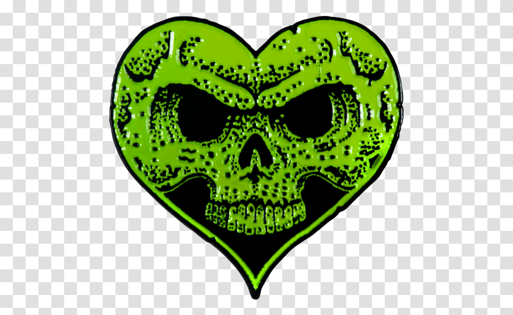 Heart Skull Lapel Pin Alexisonfire Heart Skull, Rug, Green Transparent Png