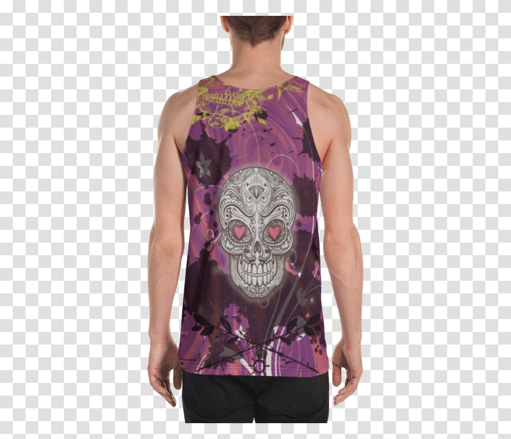 Heart Skull Tank Top For Men Sleeveless Shirt, Apparel, Person, Human Transparent Png
