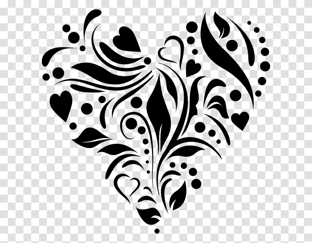 Heart Stencil Cutting File Romance Design Heart Stencil Black And White, Gray, World Of Warcraft Transparent Png