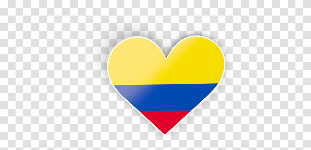 Heart Sticker Colombia Flag Heart Shape, Balloon, Plectrum Transparent Png