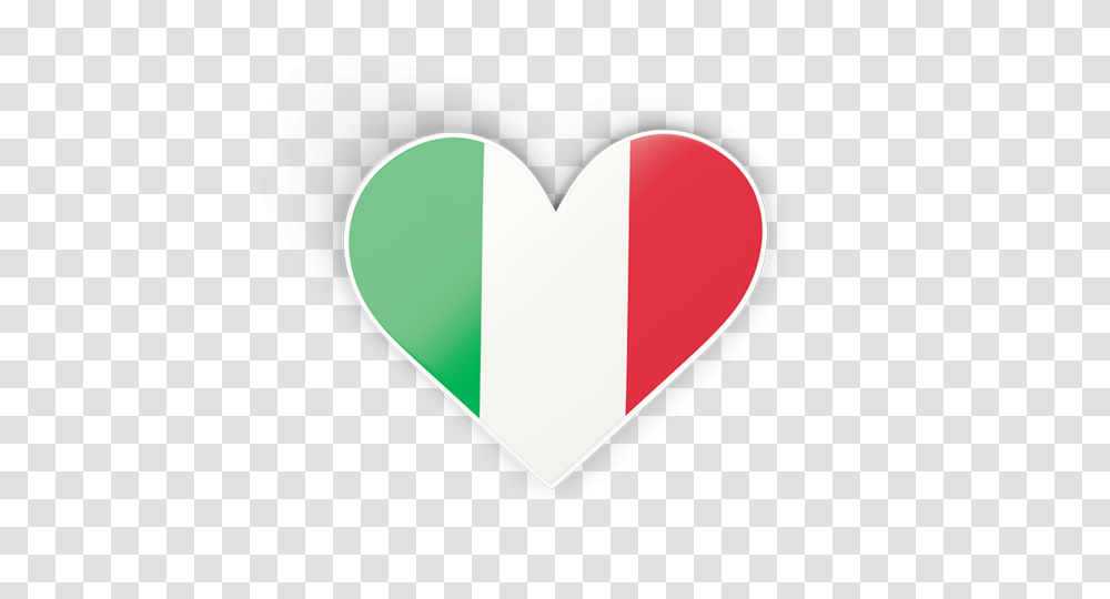 Heart Sticker Illustration Of Flag Of Italy, Label Transparent Png