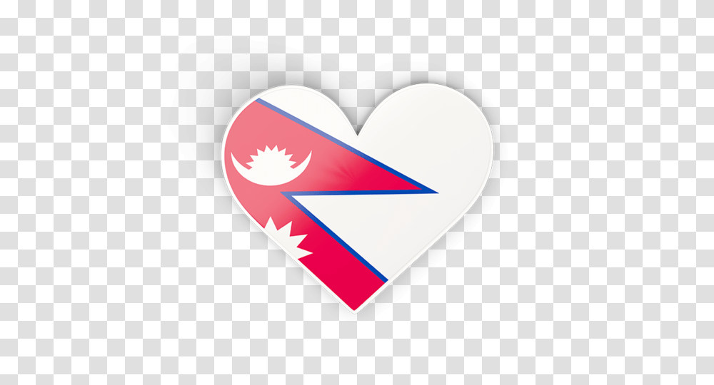 Heart Sticker Illustration Of Flag Of Nepal, Label Transparent Png