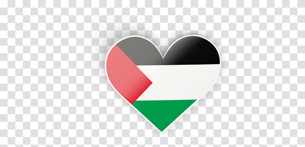 Heart Sticker Illustration Of Flag Palestinian Territories Palestine Flag Heart, Tape, Label, Text, Triangle Transparent Png