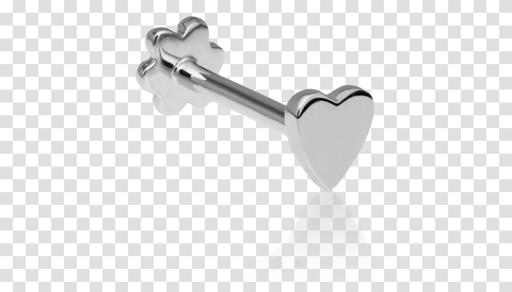 Heart Threaded Stud Earring, Key, Hammer, Tool, Smoke Pipe Transparent Png
