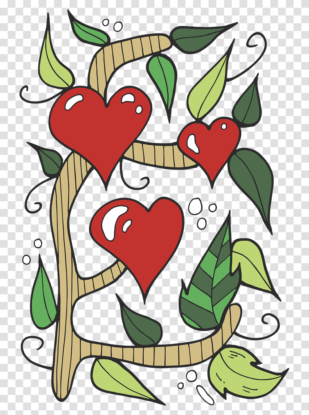 Heart Tree Flower Romantic Love Valentine's Day, Plant, Floral Design, Pattern Transparent Png