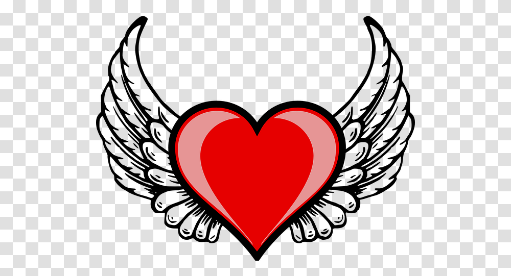 Heart Wing Amor Cupid Love Love Heart With Angel Wings, Cushion, Pillow Transparent Png