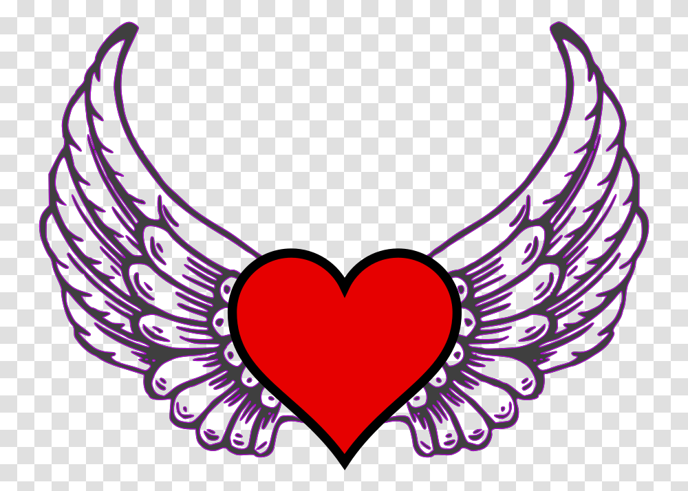 Heart Wing Svg Vector Clip Art Svg Clipart Love Heart With Wings, Purple, Maroon, Dye Transparent Png