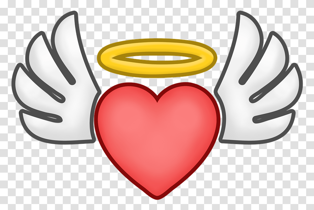 Heart Wings Halo Free Image On Pixabay Angel Heart Wings Clip Art, Cushion, Weapon, Weaponry, Clothing Transparent Png