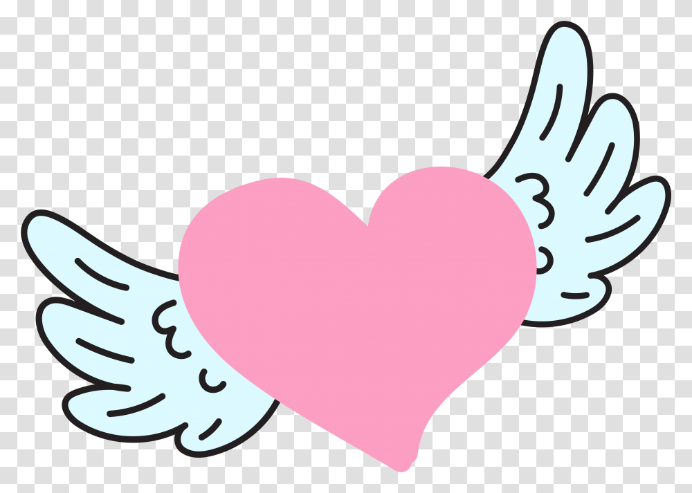 Heart Wings Heart With Wings, Cushion, Pillow, Hand Transparent Png