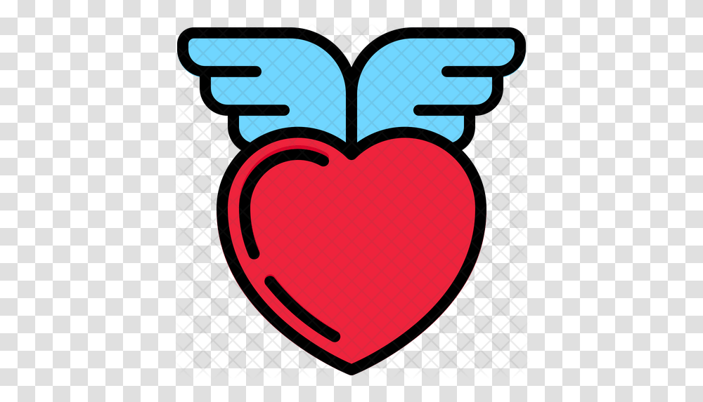 Heart Wings Icon Of Colored Outline Girly, Guitar, Leisure Activities, Musical Instrument, Cushion Transparent Png