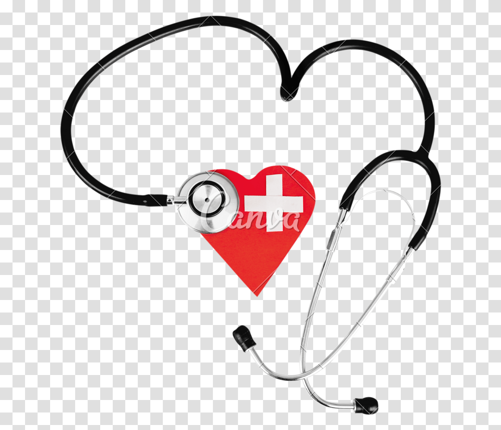 Heart With A Stethoscope, Label, Urban, Electronics Transparent Png