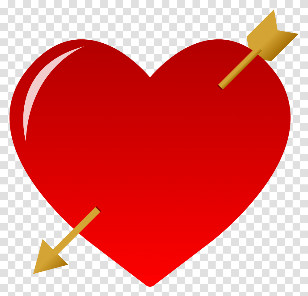 Heart With An Arrow Through It Clipart Red Heart Transparent Png