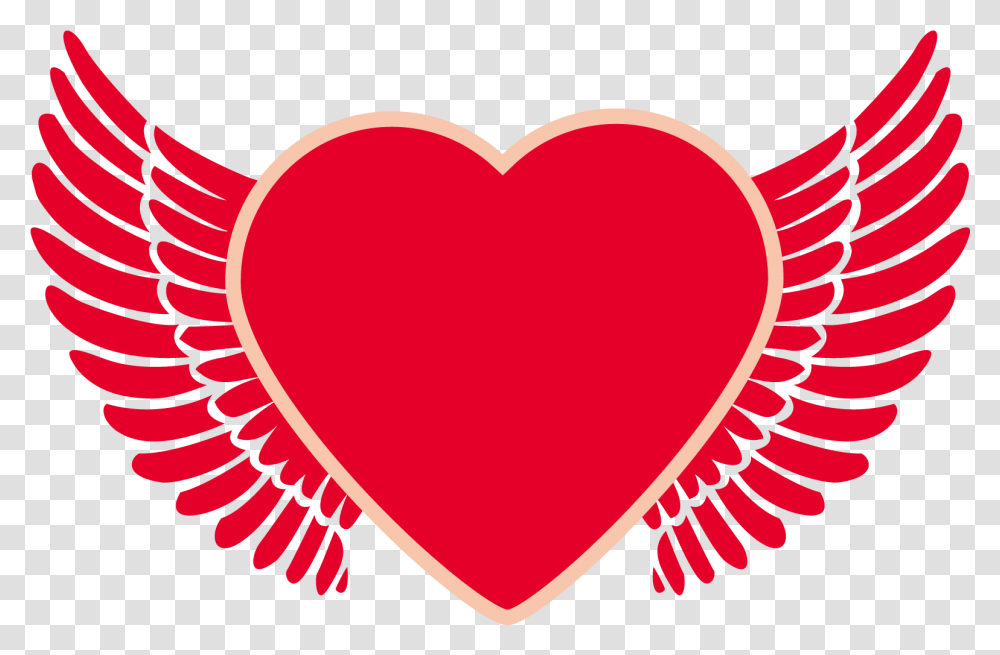 Heart With Angel Wings & Free Wingspng Heart With Wings, Label, Text Transparent Png