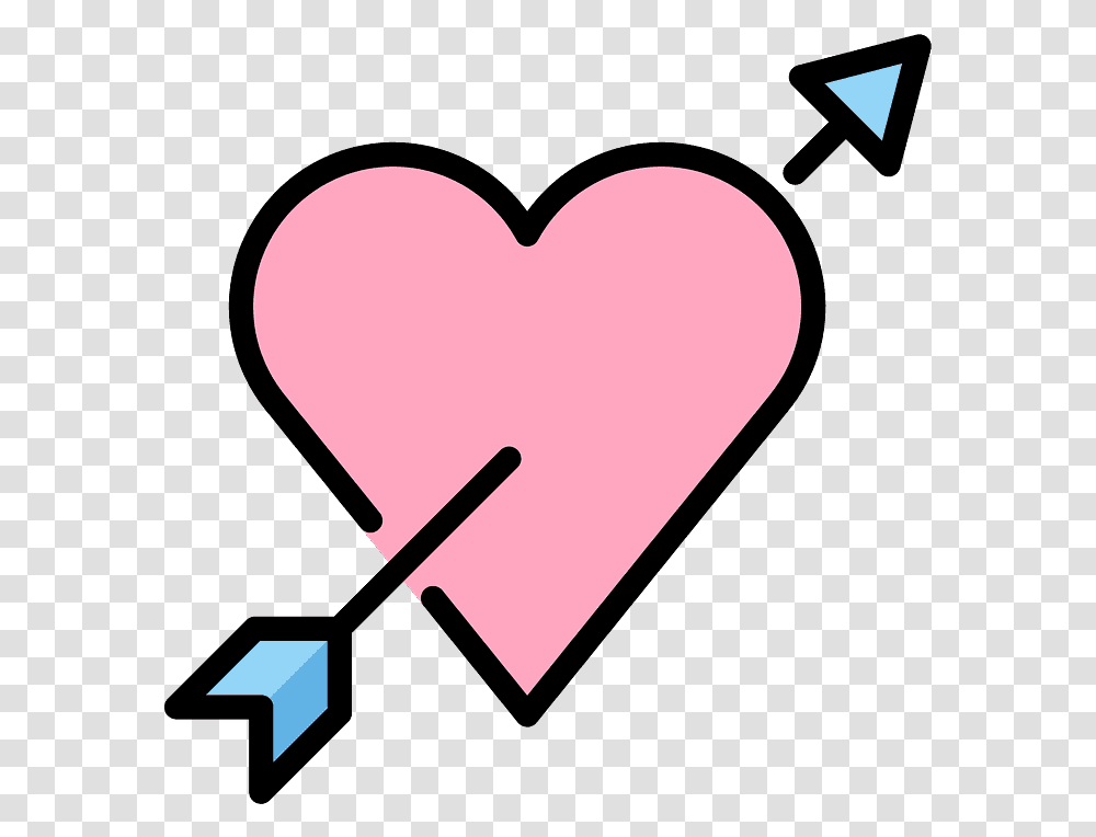 Heart With Arrow Emoji Clipart Com Uma Flecha No Meio, Cushion, Pillow Transparent Png