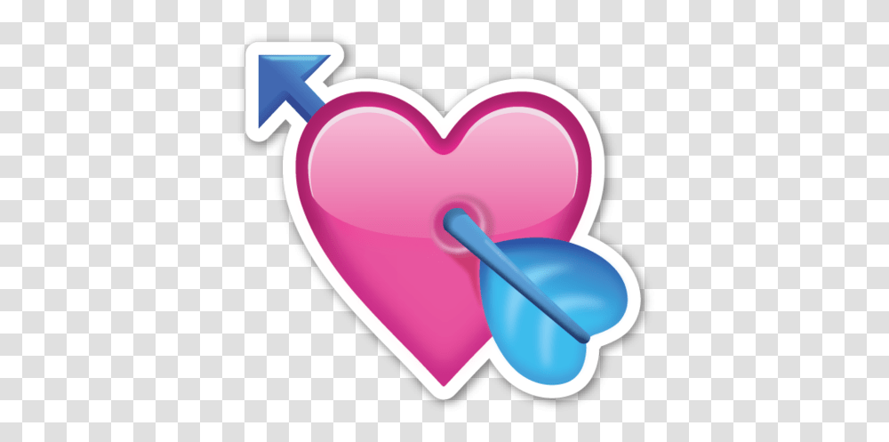 Heart With Arrow Emoticons Extras Heart With Arrow, Weapon, Weaponry, Purple, Label Transparent Png