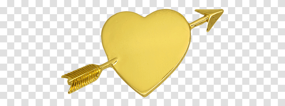 Heart With Arrow Gold, Spoon, Cutlery, Cushion, Food Transparent Png