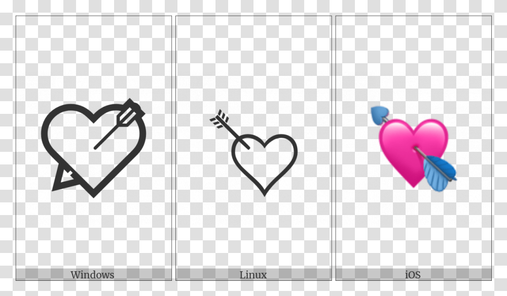 Heart With Arrow On Various Operating Systems Heart, Balloon, Stencil Transparent Png