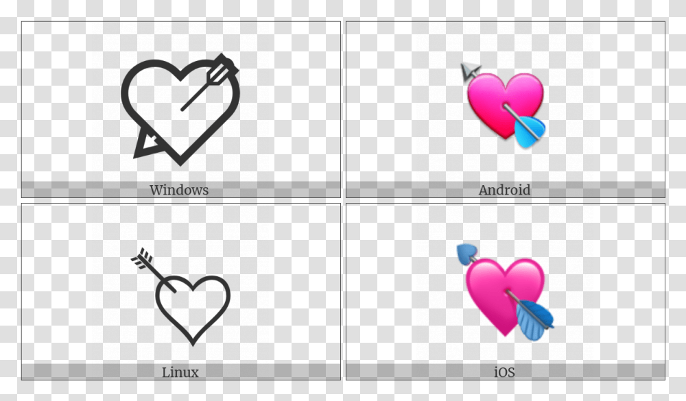 Heart With Arrow On Various Operating Systems Heart, Alphabet, Balloon Transparent Png