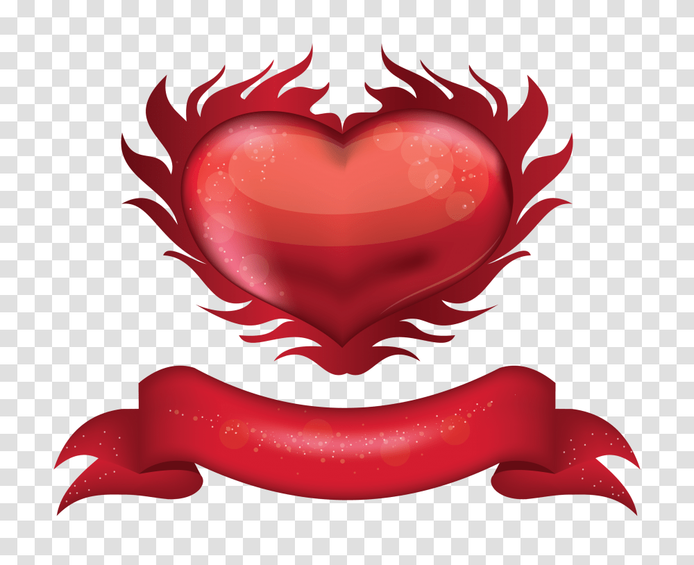 Heart With Banner Art, Birthday Cake, Dessert, Food, Mouth Transparent Png