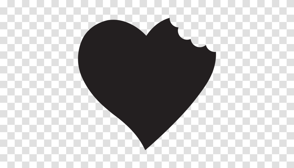 Heart With Bite Silhouette, Moon, Outer Space, Night, Astronomy Transparent Png