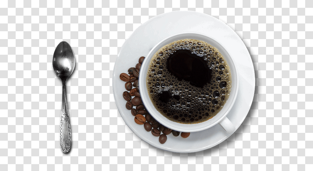 Heart With Coffee And Flowers, Coffee Cup, Spoon, Cutlery, Espresso Transparent Png