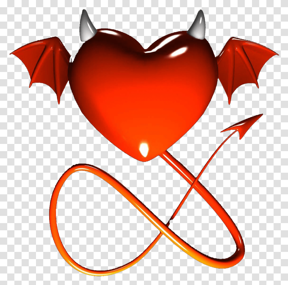 Heart With Devil Horns Tattoo Clipart Download Heart With Devil Horns And Tail, Ball, Balloon, Label Transparent Png