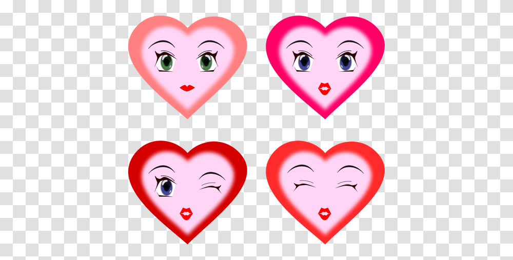 Heart With Faces Vector Image, Mouth, Lip, Photo Booth, Piercing Transparent Png