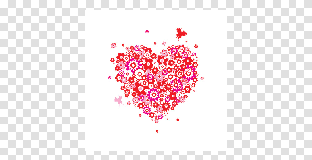 Heart With Flowers Vector, Paper, Confetti, Floral Design Transparent Png