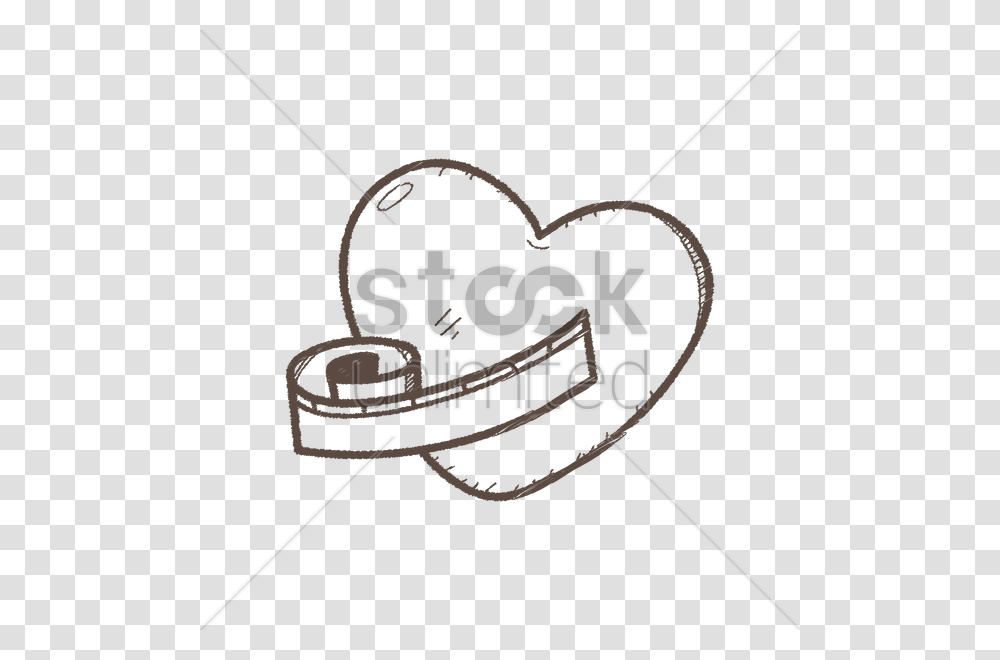 Heart With Measuring Tape Vector Image, Bow, Wax Seal, Stick, Fencing Transparent Png