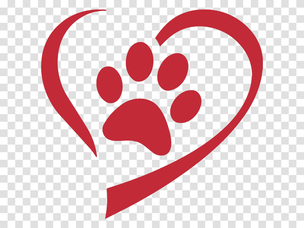 Heart With Paw, Stencil Transparent Png