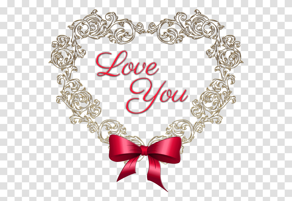Heart With Red Bow Love You Clipart Picture Love You Mayu, Rug, Accessories, Accessory, Jewelry Transparent Png