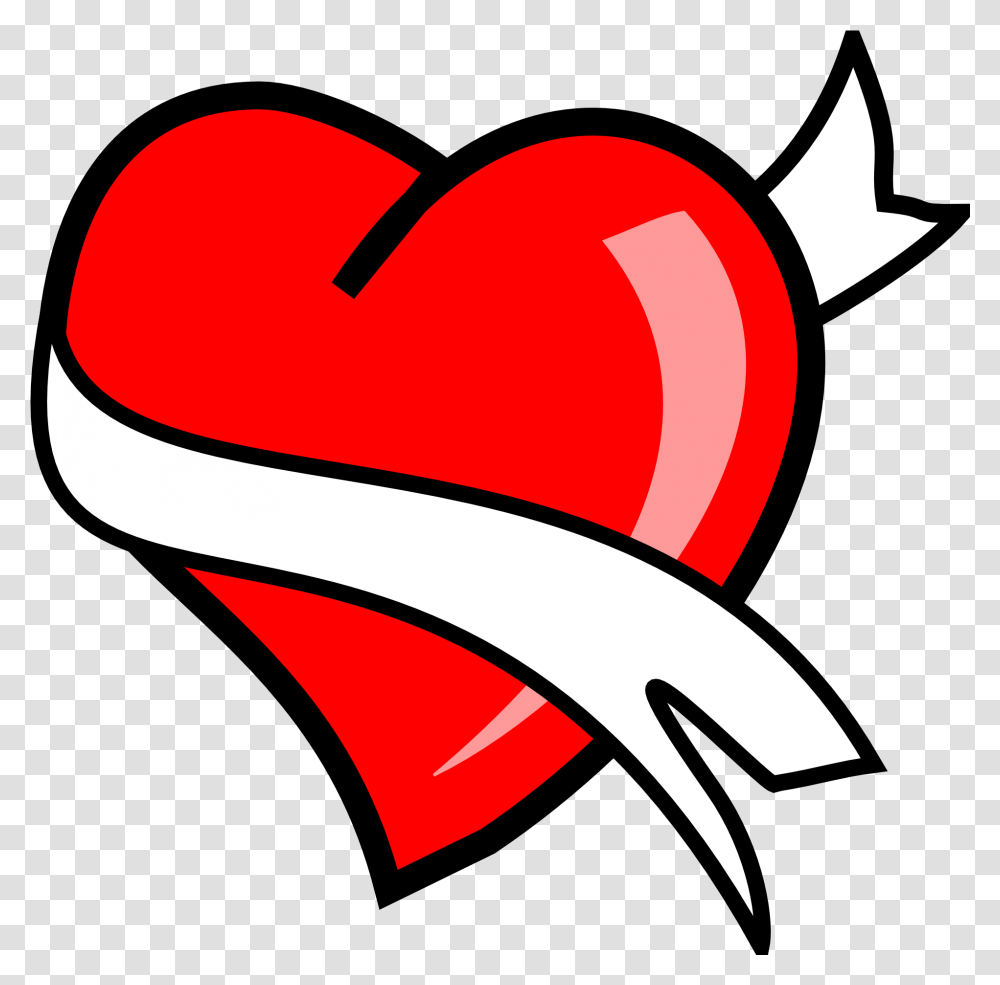 Heart With Ribbon Drawing Love Logo Images Hd, Symbol, Trademark, Graphics Transparent Png