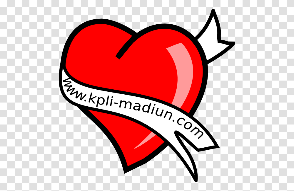 Heart With White Banner Clip Art Corazon Con Cinta Language, Text, Symbol, Logo, Trademark Transparent Png