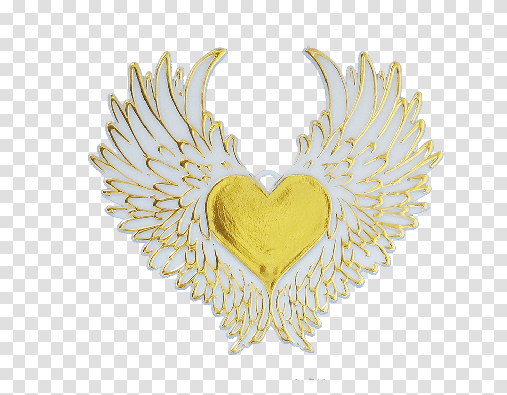 Heart With Wings 4 Whitegold 1 Pc Pkg Gold Trinket, Angel, Archangel, Pineapple, Fruit Transparent Png