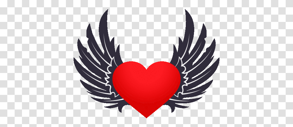 Heart With Wings Joypixels Gif Girly, Symbol, Emblem, Balloon, Person Transparent Png