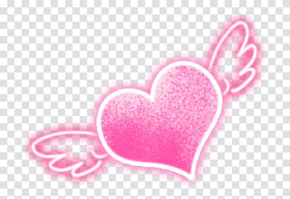Heart With Wings Neon Heart With Wings, Purple, Sweets, Food, Confectionery Transparent Png