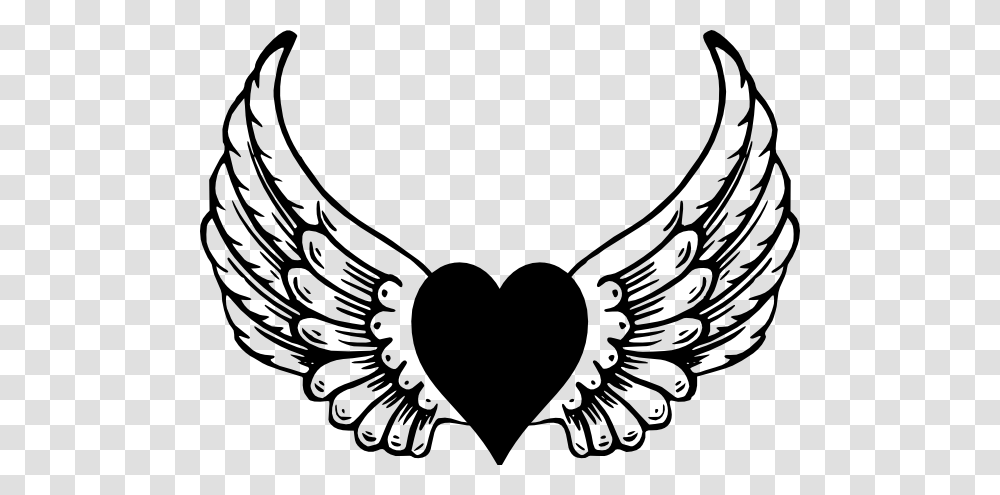 Heart With Wings Vector, Emblem, Bird, Animal Transparent Png