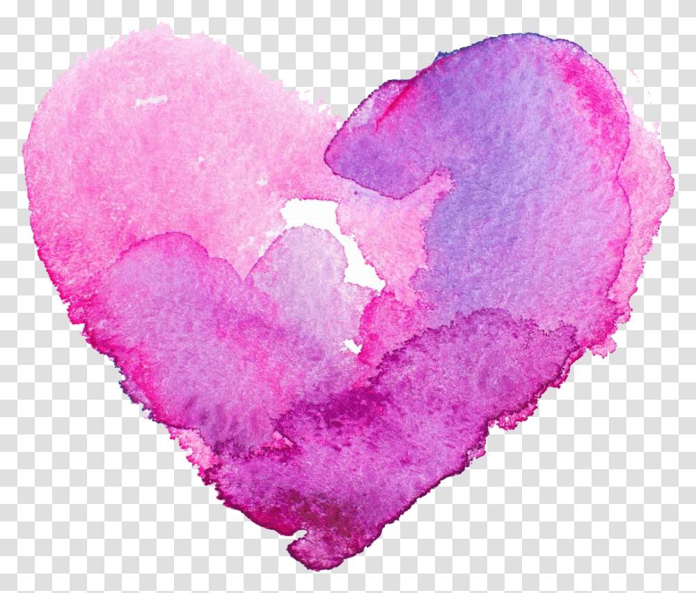 Heart Without Background Watercolour Heart Background, Crystal, Plant, Mineral, Flower Transparent Png