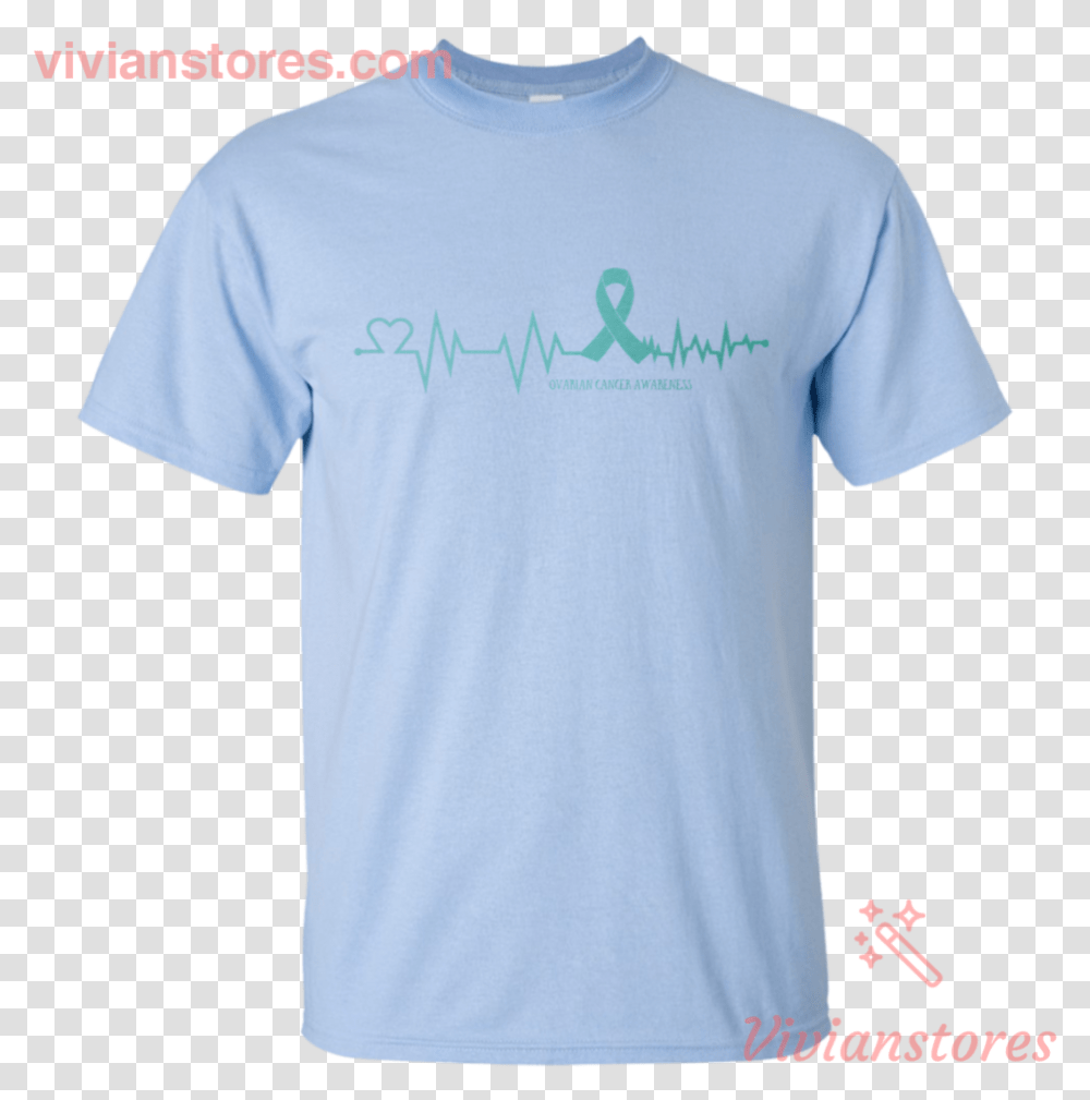Heartbeat Ovarian Cancer Teal Ribbon T Shirt, Apparel, T-Shirt, Person Transparent Png