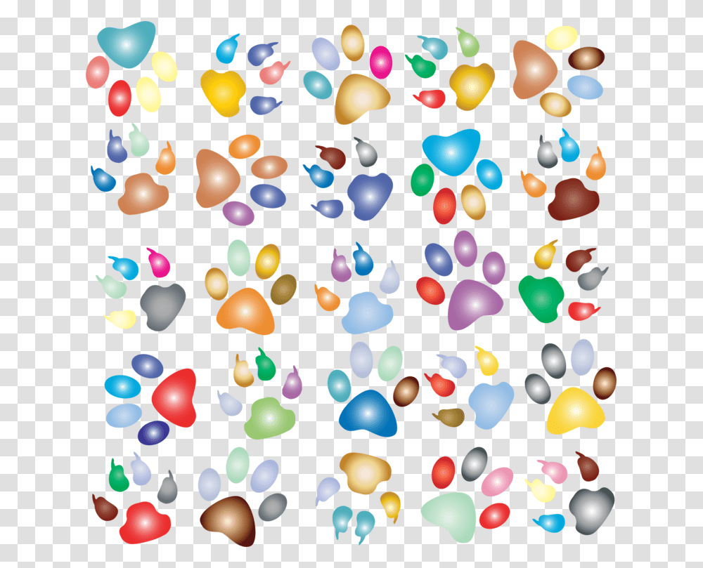 Heartcatdog Animal Paw Print Background, Confetti, Paper, Balloon Transparent Png