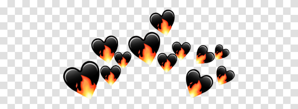 Heartcrown Fire Lit Bad Black Emoji Cute Freetoedit Illustration, Pac Man, Batman Logo, Symbol Transparent Png