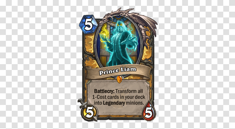 Hearthstone Card Reveal Witchwood Stream Live Prince Liam Hearthstone Card, Person, Slot, Gambling, Game Transparent Png