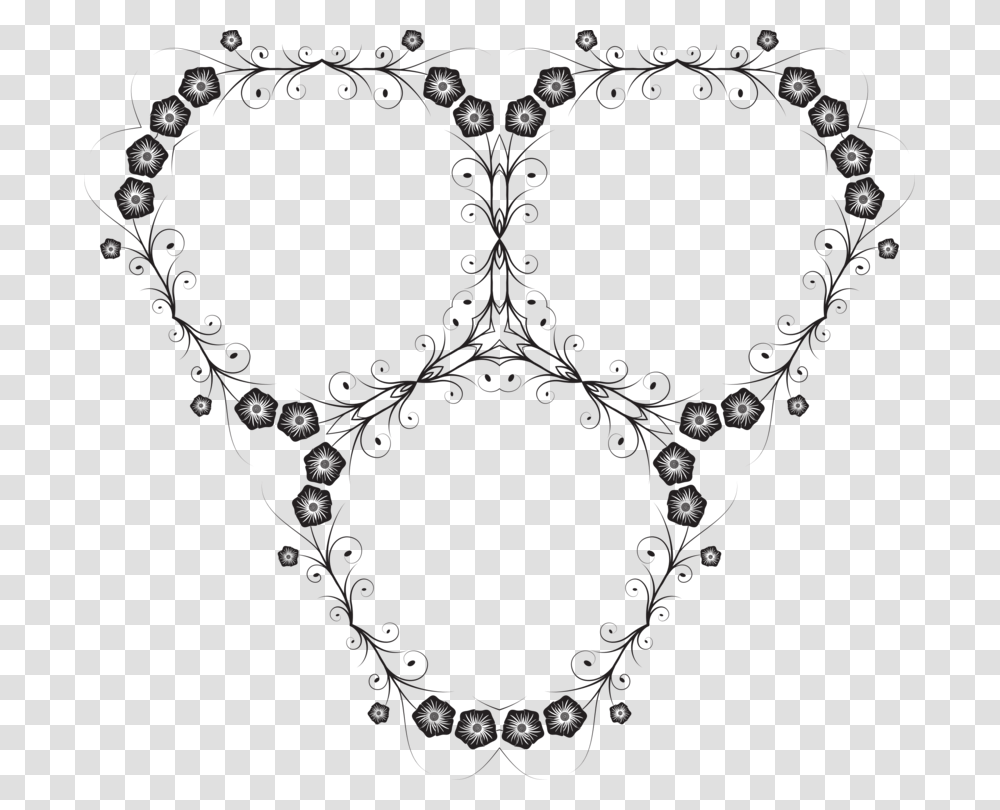 Heartjewellerychain Circle, Floral Design, Pattern, Stencil Transparent Png