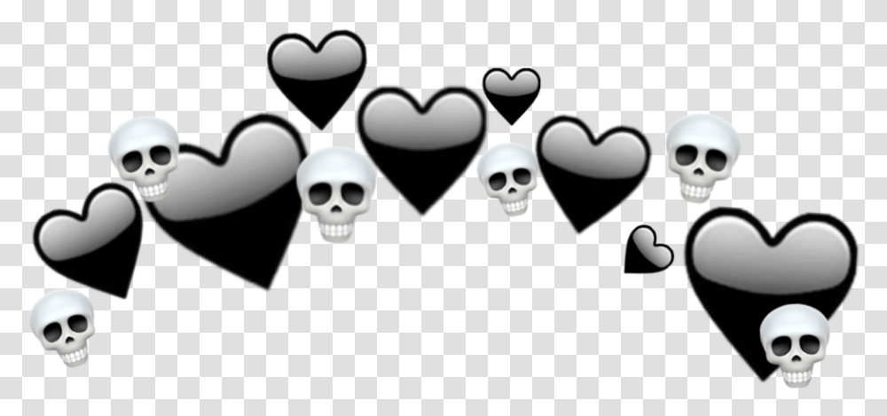 Heartjoon Black Heartcrown Heart Crown Skull Heart, Pillow, Cushion, Stencil, Drawing Transparent Png