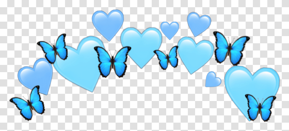Heartjoon Heartcrown Sticker By Haley Namjoon Blue Heart Crown, Graphics, Insect, Invertebrate, Animal Transparent Png