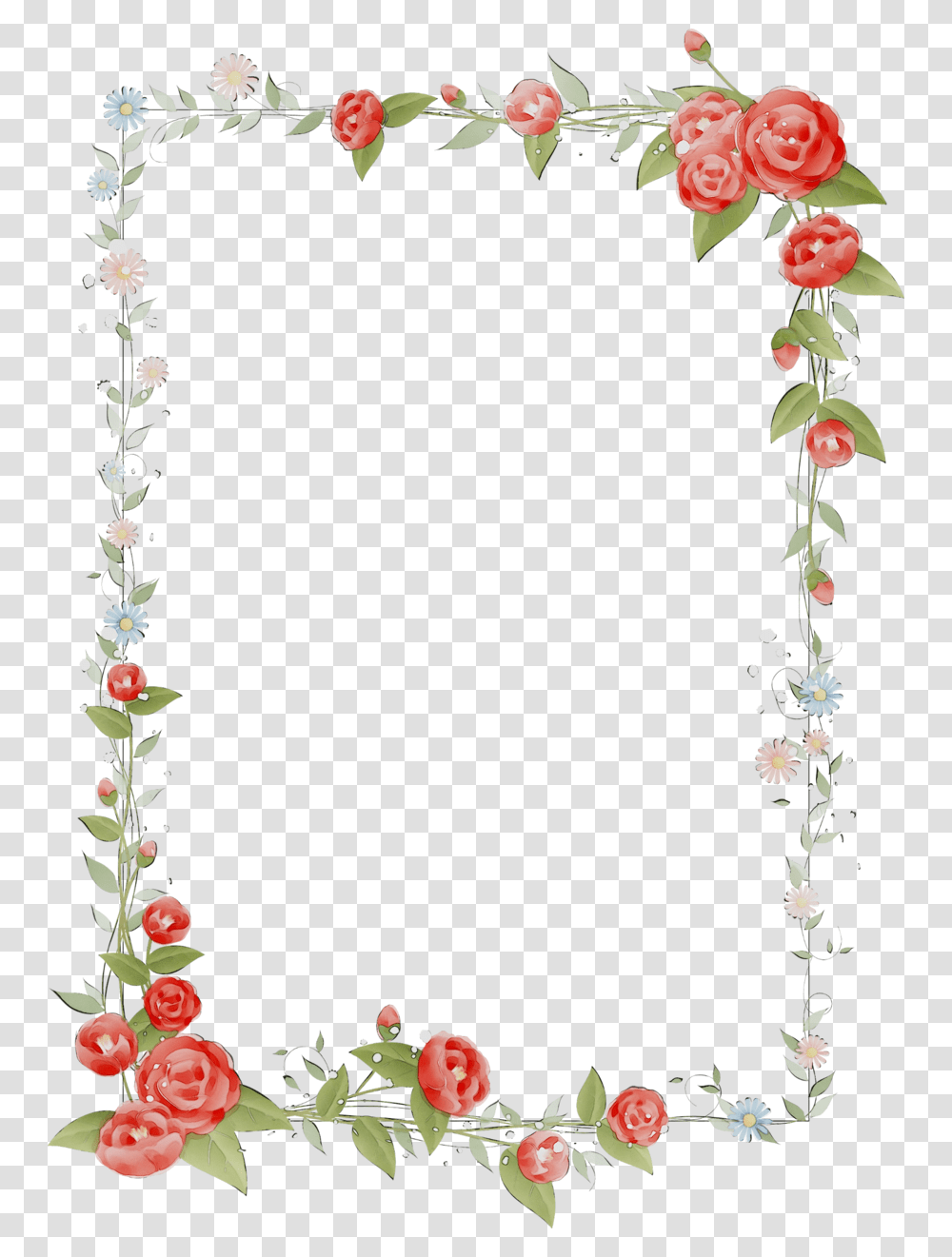 Hearts And Flowers Border Clipart Background Design For Microsoft Word, Plant, Flower Arrangement, Vase, Jar Transparent Png